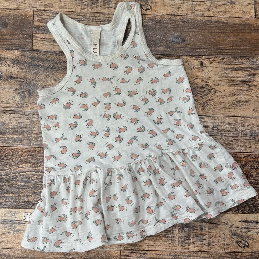 Childhoods Twirly Tank Dress Baby Girl 18-24m Floral Cotton USA‎ Summer Ruffle